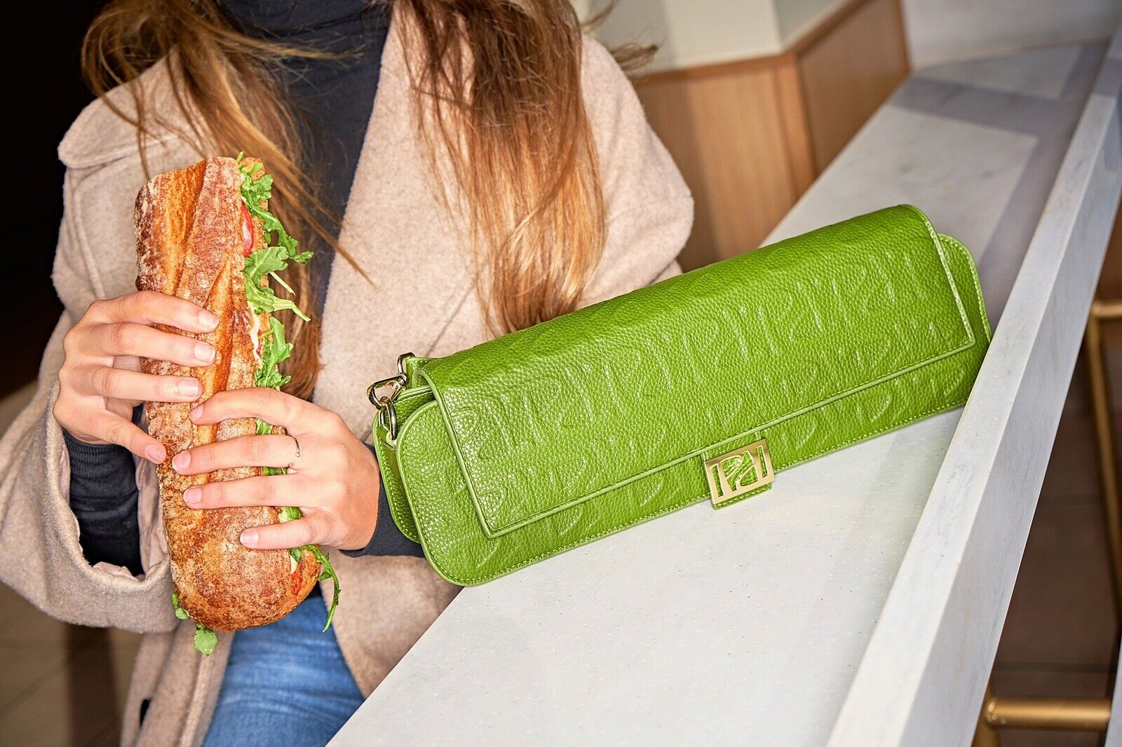 Panera Bread Green BAGuette Handbag Purse Limited Edition Hand Bag In Hand! 