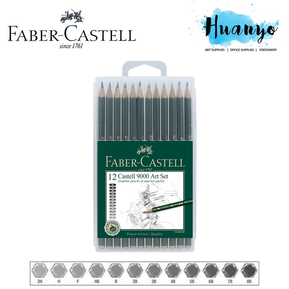 Faber-Castell 9000 Drawing and Sketching Graphite Pencils Set (Set of 12) |  eBay