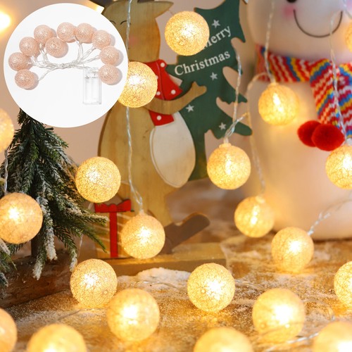 10/20Leds Fairy String Light Battery Globe Garland Cotton Ball Xmas Home Wedding - Picture 30 of 33