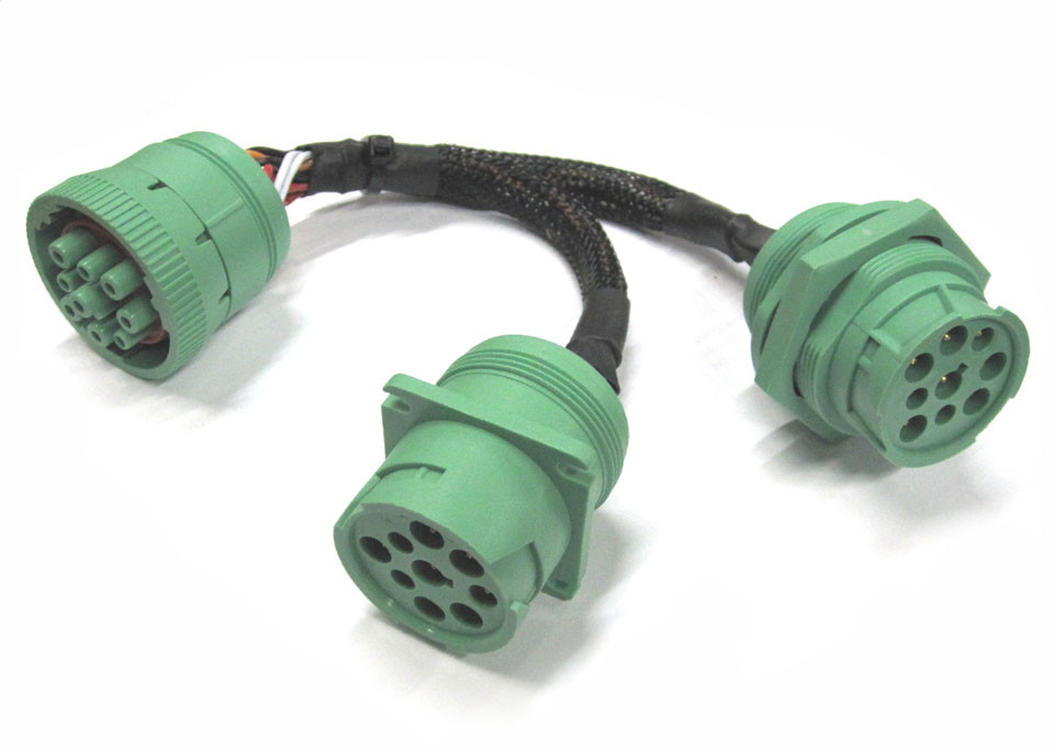 Green 9 Pin Deutsch Type 2 J1939 Splitter Truck GPS
