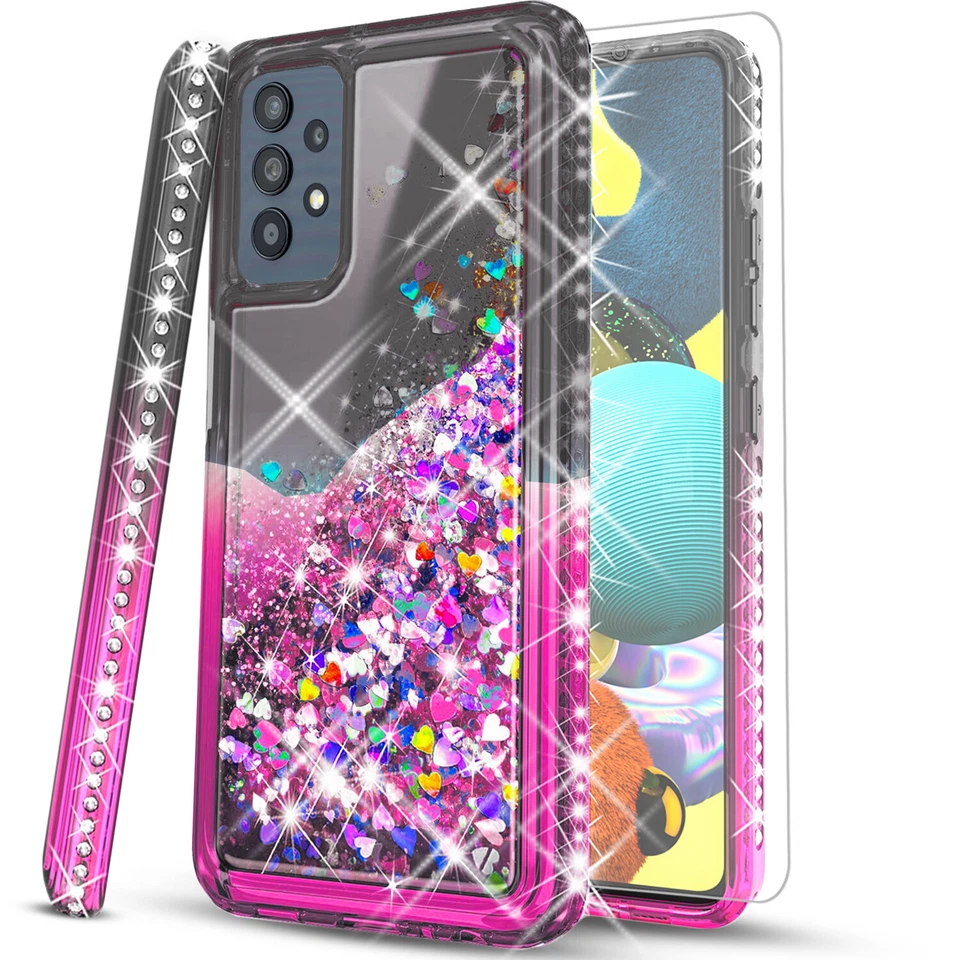 Funda para teléfono Samsung Galaxy A52 5G brillante diamante + pantalla de vidrio templado Foto 4 de 4