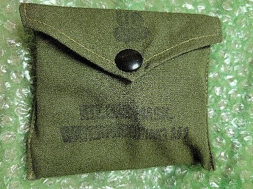 WW2 US Army M1 Gas Mask Waterproofing Kit OD Pouch Amphibious Operations NOS