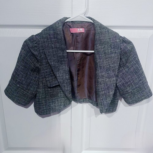 Womens Y2K Vintage Mini Half Jacket Size Medium LUX - 第 1/6 張圖片