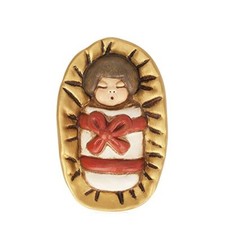 THUN® - Gesù Bambino nella Mangiatoia - Versione Rossa - Statuine Presepe Classi