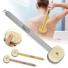 Long Handle Bath Body Brush Exfoliating Shower Back Scrubber with Soap Dispenser