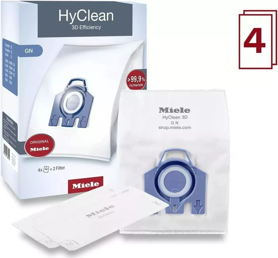 Miele  HyClean 3D Efficiency GN Vacuum Cleaner Bags 4 pack - Image 2 of 2