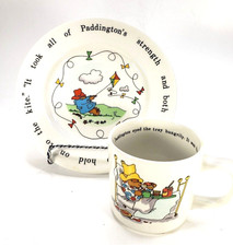 2 Pc Coalport Paddington Bear Nurseryware Child's Plate  Mug England Eden Toys