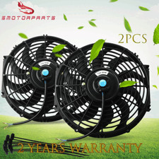 2pcs 12 Inch Universal 12v Slim Pull Push Radiator Engine Cooling Fan Mount Kit