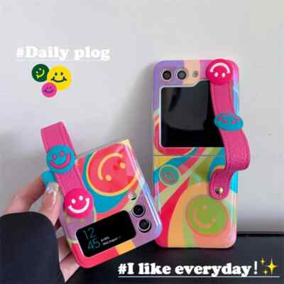 Colorful Graffiti Smile Face Phone Case for Samsung Galaxy Z Flip 6 5 4 3