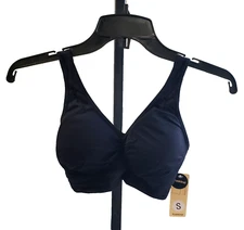 Women's Bra Truekind Black Size S Throw-On Wirefree Everyday # TRU-SPB-10001