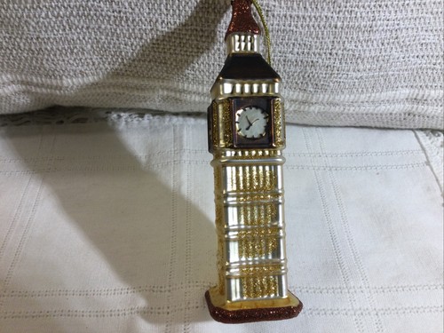 Vintage Big Ben mundgeblasenes Glas Glitzer Weihnachtsschmuck London England Großbritannien UK 🇬🇧 - Bild 17 von 17