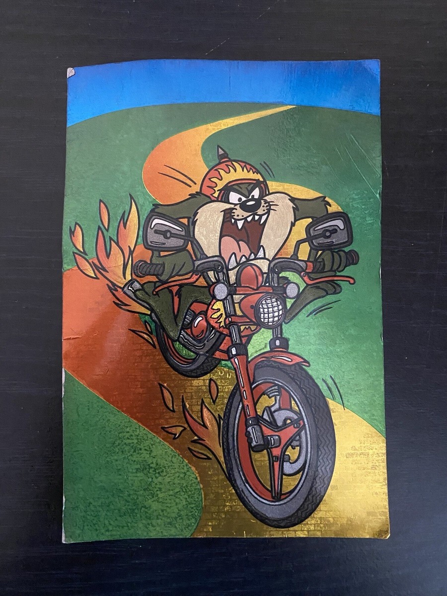 1995 Looney Tunes Taz Tasmanian Devil Motorcycle Postcard Magic