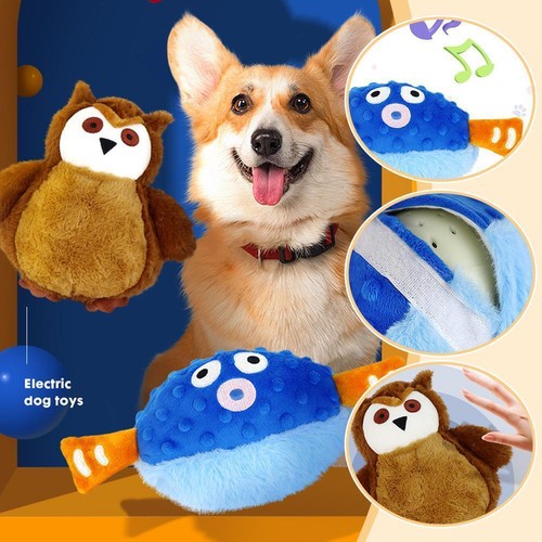 USB Rechargeable Dog Cat Toy Bouncing Rolling Squeaky Plush Toy. Chew Toy P O9A3 - Picture 10 of 14