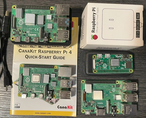2x Raspberry Pi 4 Model B 8GB, Raspberry Pi 3 Model B+ 1GB, Raspberry Pi Zero