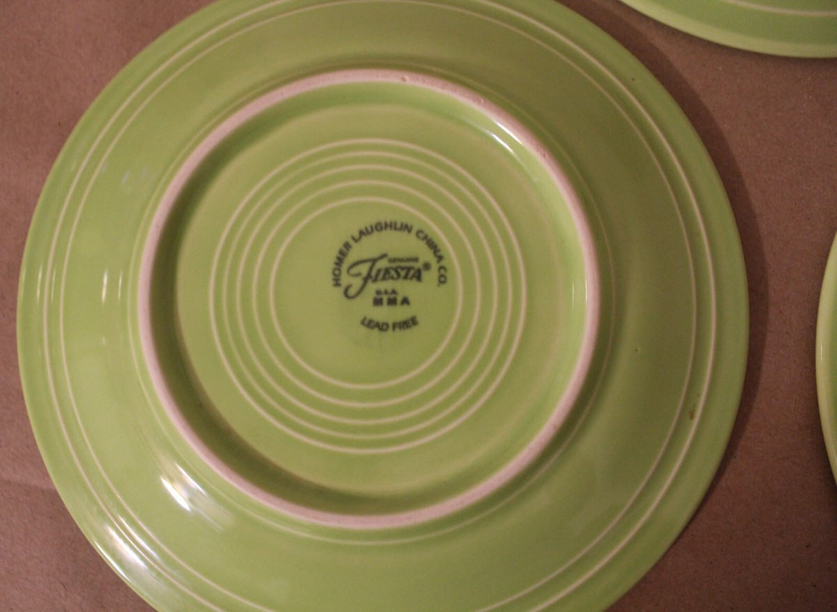 3 Vintage Fiestaware Chartreuse Green Salad Dessert Plates 3 Vintage Fiestaware Chartreuse Green Salad Dessert Plates