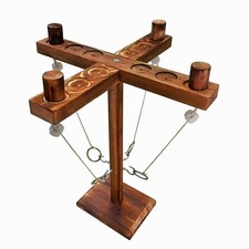 Ring toss Games Ring Hook Toss Game, Wooden Hook Tossing Game Interactive Out...