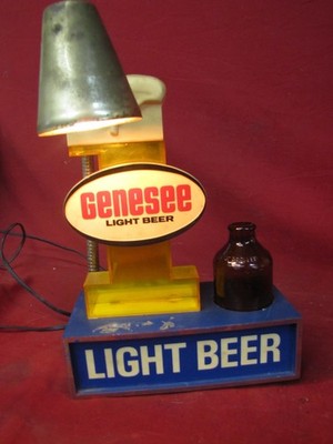 Vintage Genesee Ale Light Desk Bar Lamp Sign Advertisement