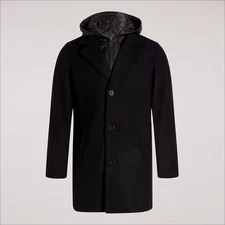 Sam Elderman Black Single Breasted Wool Quilted Bib Coat XXL Winter Jacket $280