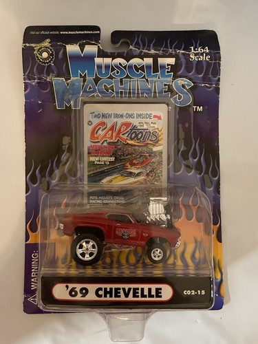 Muscle Machines '69 Chevelle Red Diecast Car 1:64 Scale NEW Collectible C19 - Picture 2 of 6