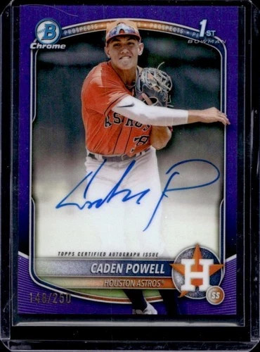 2025 Bowman Chrome Caden Powell 1st Purple Refractor Auto /250 Astros #CPA-CPO