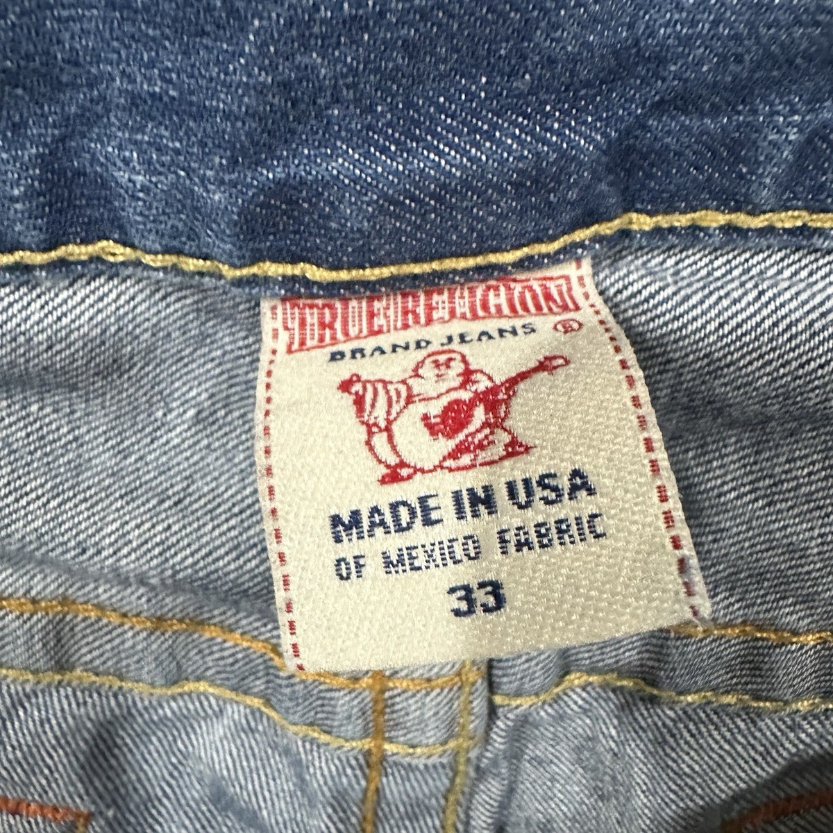 TRUE RELIGION ペイントデニムパンツ　USA 製　Y2K サイズ33 True Religion Straight Jeans Pants Men 33 Blue USA Made Vtg
