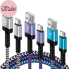 USB-A to USB C Charger Braided Cord 3Pack 3/6/10FT Long USB a to Type C Charger