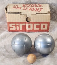 Ancienne Paire De Boules De Pétanque Cafes J. VABRE Boite Siroco Cochonnet 