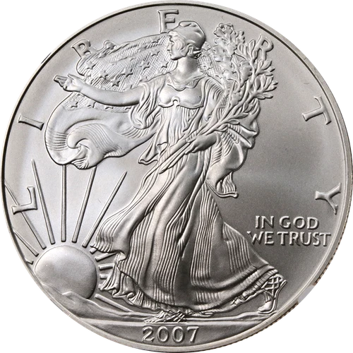 2007-W Silver American Eagle $1 NGC MS70 Burnished - STOCK