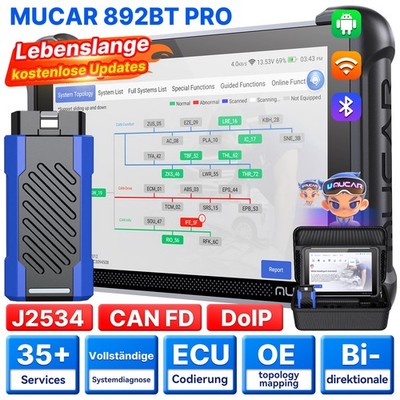 MUCAR 892BT PRO KFZ OBD2 Diagnosegerät AUTO ALL System Topology Mapping 35+Reset