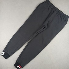 Vintage Fila Joggers Men's M Black Stretchy Sweatpants Cotton