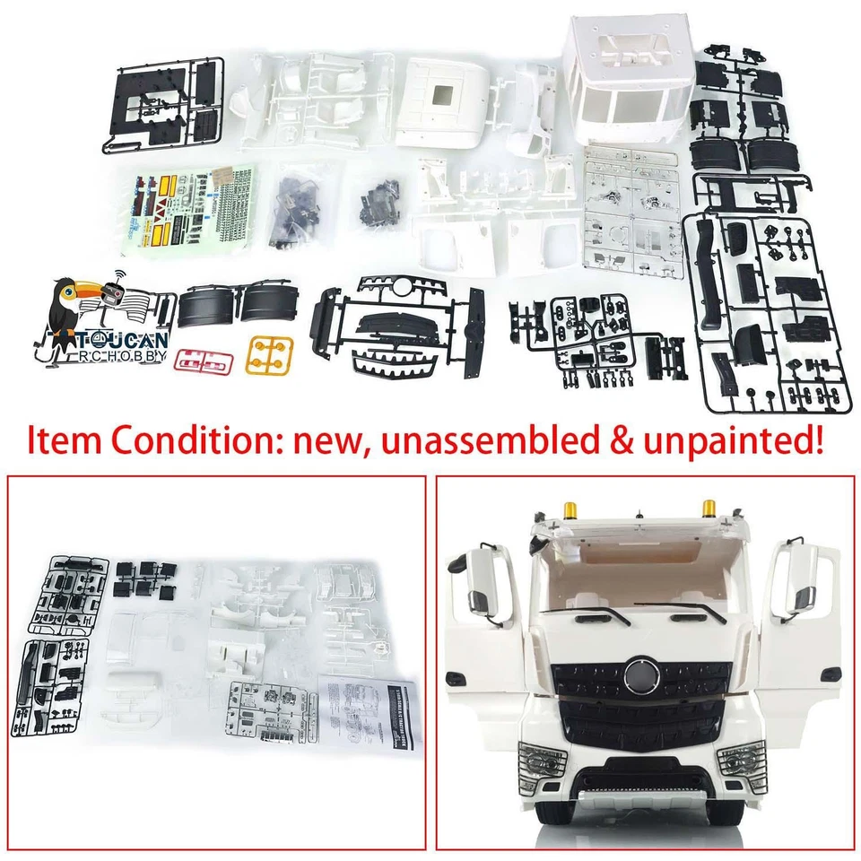 TOUCANRC Plastic Openable Cabin Set  for DIY 1/14 RC Tractor Truck Model - Image 3 of 4