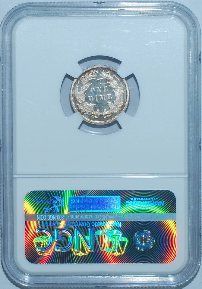 1878 NGC PR64CAM Cameo Proof Strike Seated Liberty Dime - Image 2 of 2