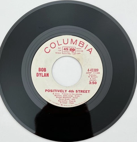 BOB DYLAN "Positively 4th Street / From A Buick" 45 Columbia PROMO VG+ HEAR