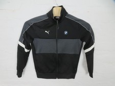 Chaqueta de pista Puma BMW Motorsport para hombre pequeña negra gris cremallera completa carreras BMW