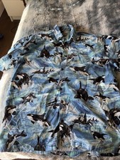 HIGH SEAS TRADING CO Mens XL Shirt whales Ocean Fishing Beach Cruise made in USA