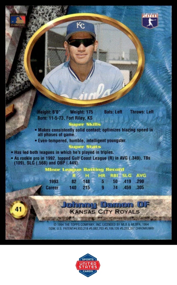 1994 Bowman's Best #41 Johnny Damon - Image 2 of 2