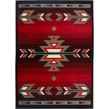 Home Dynamix Premium Sagrada Southwestern Geometric Area Rug, Black/Red, 21"X35"
