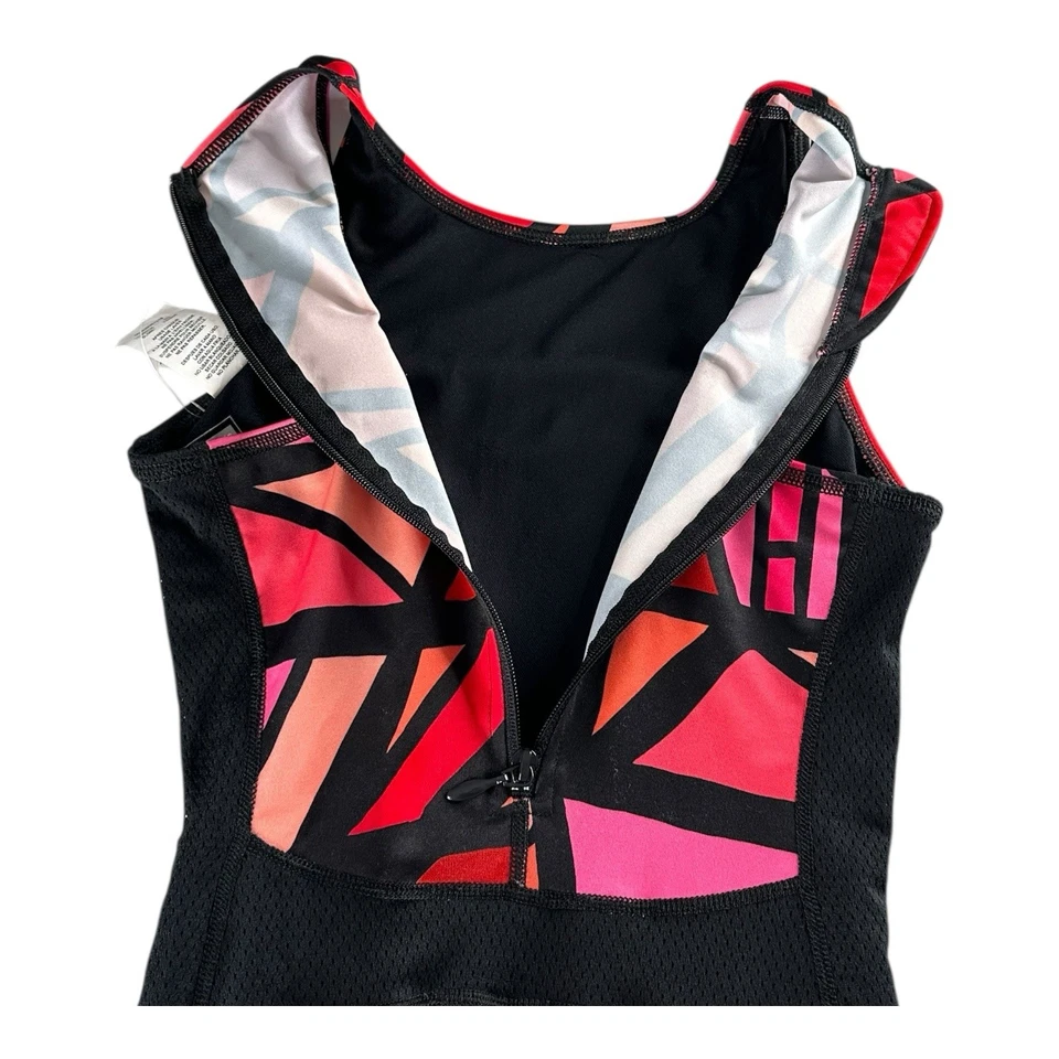 Nike Swim One Piece corte moderno zíper traseiro estampa bloco multicolorido tamanho 32/6 - Imagem 4 de 4