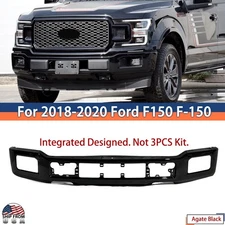 Fit For Ford F-150 F150 2018-2020 Agate Black Front Bumper Face Bar W/ Fog Holes
