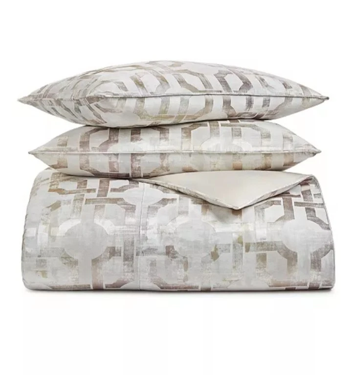 Juego de edredón de 3 piezas tamaño queen con fundas "Fresco" de Hotel Collection, dorado nuevo sin etiquetas Foto 2 de 4