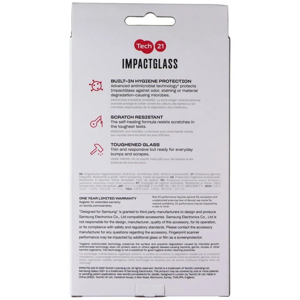Tech21 ImpactGlass Series Screen Protector for Samsung Galaxy (S22+) - Clear - Image 2 of 2