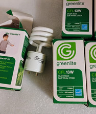 Lot of 3 Greenlite CFL 13W GU24 Base Soft White replaces 60W 