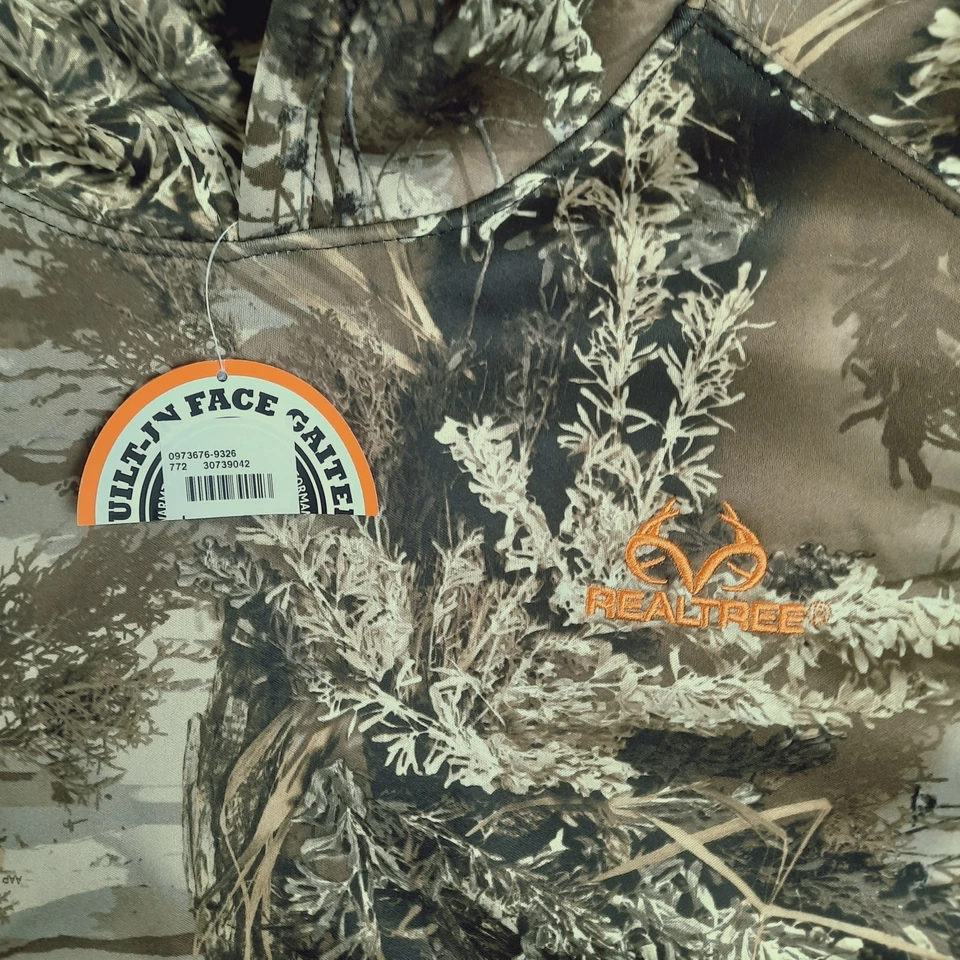 Realtree Hunting Hoodie Camo Men Large Jacket Scent Control Face Gaiter MAX-1 XT - Image 3 of 4