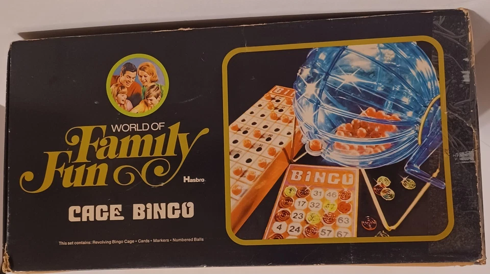 Juego de bingo de colección 1971 World of Family Fun Cage Hasbro Foto 3 de 4