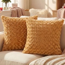 Decorative Throw Pillow Covers 18x18 Inch Set of 18" x 18" Pack of 2 Brown
