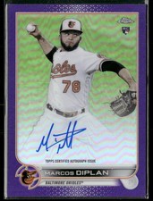 2022 Topps Chrome #RA-MD Marcos Diplan Rookie Autographs Purple Refractor #/250