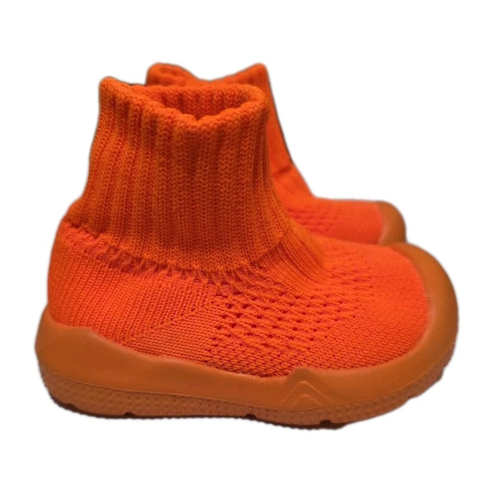6-9 Meses Bebé Calcetín Zapatos Niños Niñas Primer Caminar Zapatos Antideslizantes Neo Naranja Foto 2 de 4
