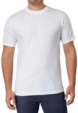 NWT Kirkland Signature 6 Pack Men's L Crew Neck T-Shirt White 100 Cotton