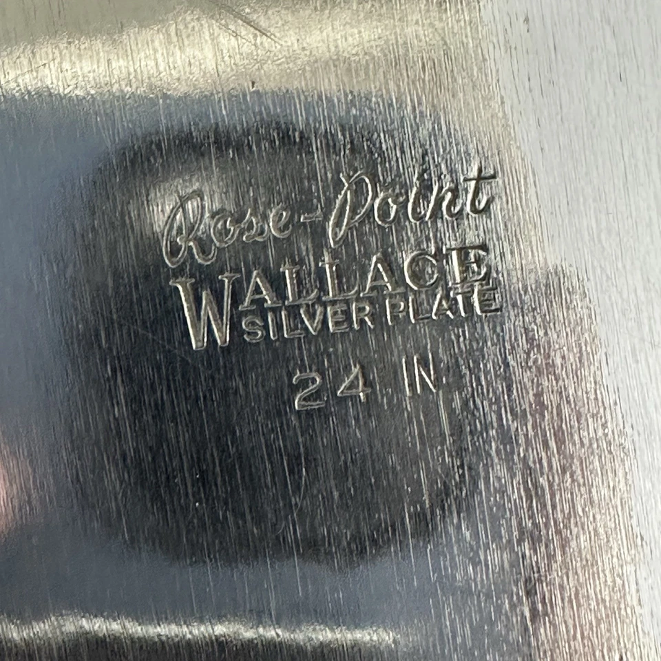 Vintage Wallace Rose Point Victorian Silver Plated Oval Serving Platter Tray - Image 3 of 3