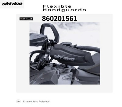 BRP Ski-Doo Snowmobile OEM Flexible Protective Handguards, Black- 860201561